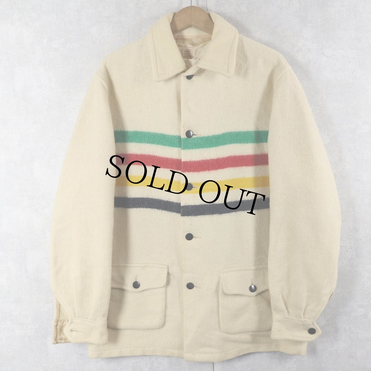 画像2: 60〜70's HUDSON'S BAY CANADA製 ボーダー柄 ウールジャケット (2)