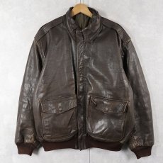 画像1: 70〜80's A-2 TYPE レザーフライトジャケット BROWN (1)