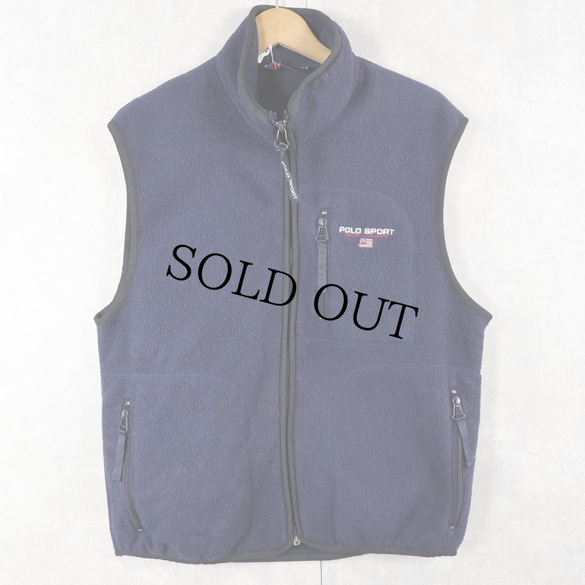 画像1: 90's POLO SPORT Ralph Lauren ロゴ刺繍 フリースべスト M (1)