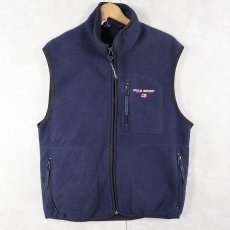 画像1: 90's POLO SPORT Ralph Lauren ロゴ刺繍 フリースべスト M (1)