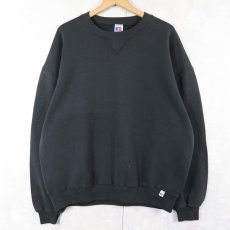 画像1: 90's RUSSELL ATHLETIC USA製 前V 無地スウェット BLACK XL (1)