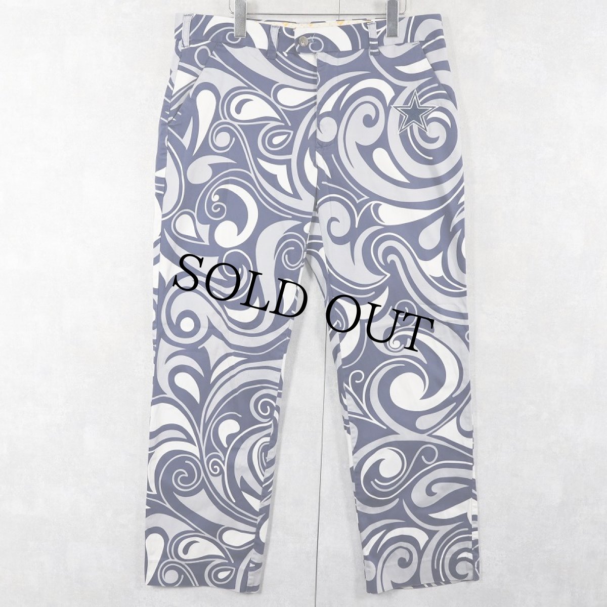 画像1: LOUD MOUTH 総柄コットンパンツ W37 (1)