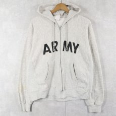 画像1: U.S.ARMY PFU ロゴプリント スウェットジップパーカー MEDIUM (1)