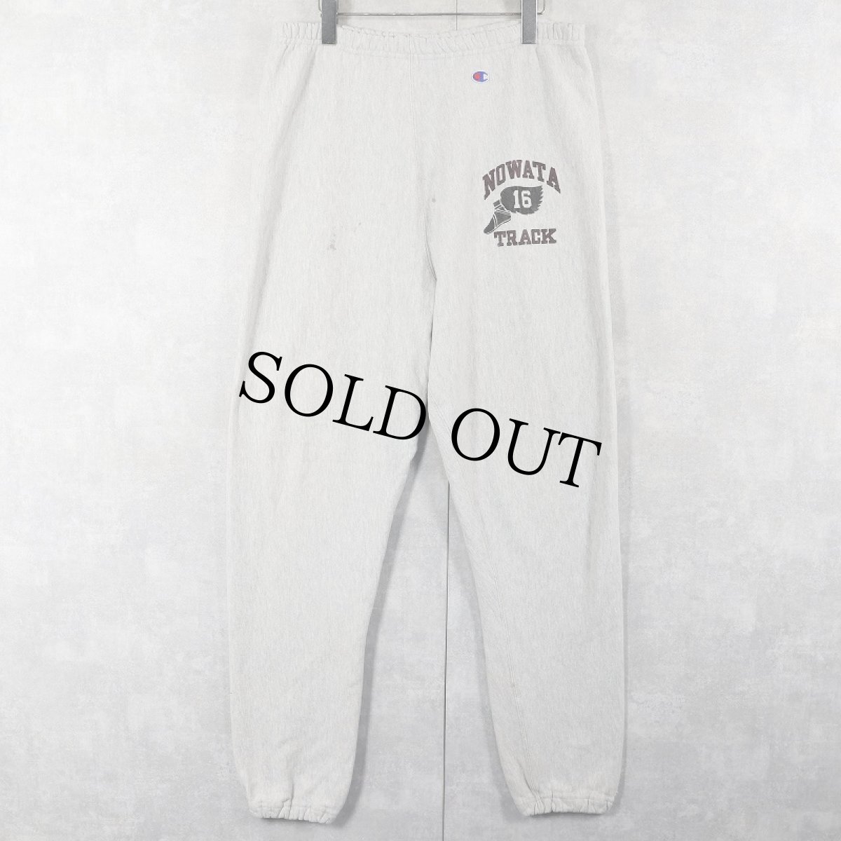 画像1: 90's Champion REVERSE WEAVE USA製 ウイングフット プリントスウェットパンツ L (1)