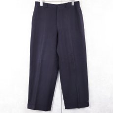 画像3: 50〜60's ヘリンボーン織り ウールスラックス NAVY W31 (3)