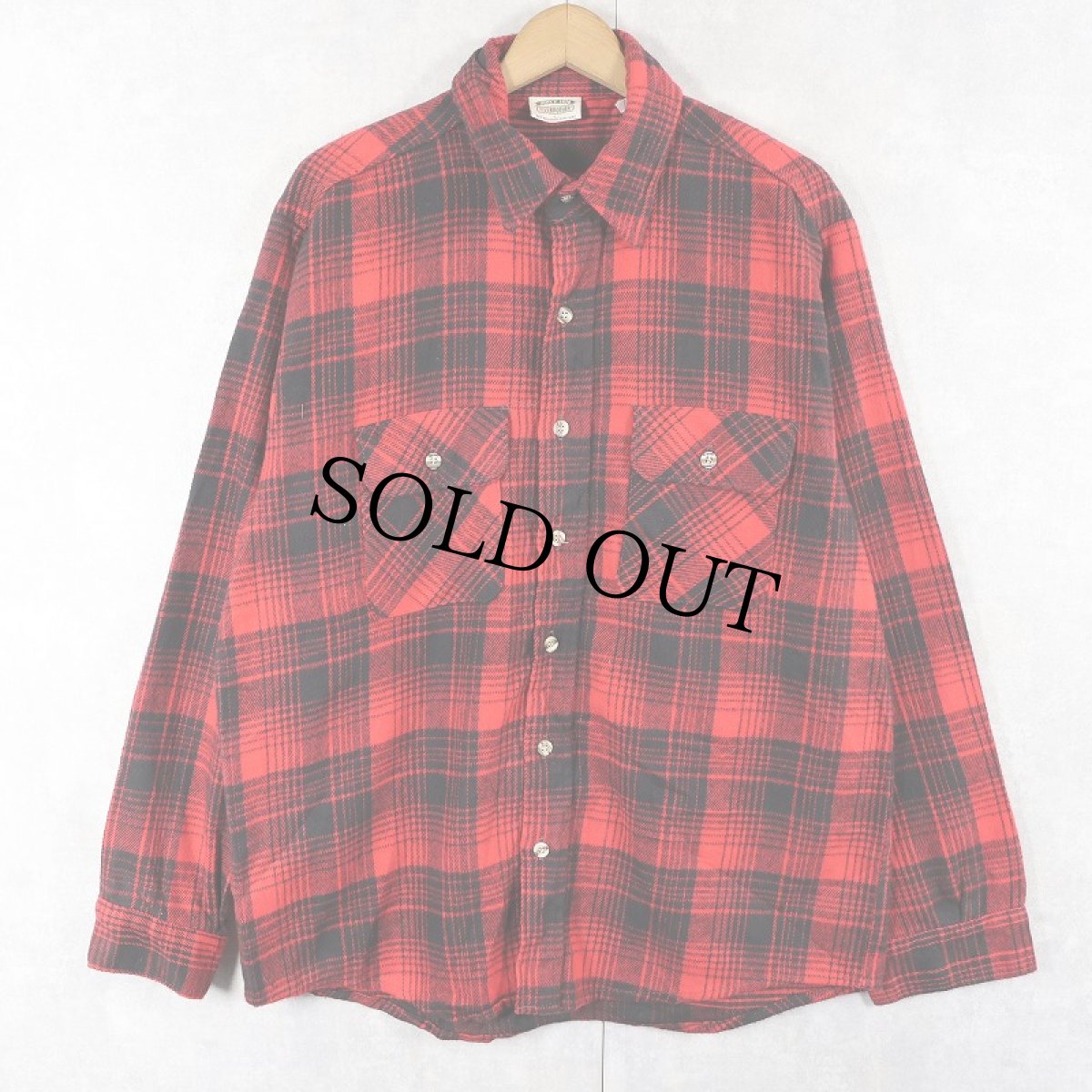 画像1: 90's FIVE BROTHER USA製 オンブレーチェック柄 ヘビーネルシャツ L (1)