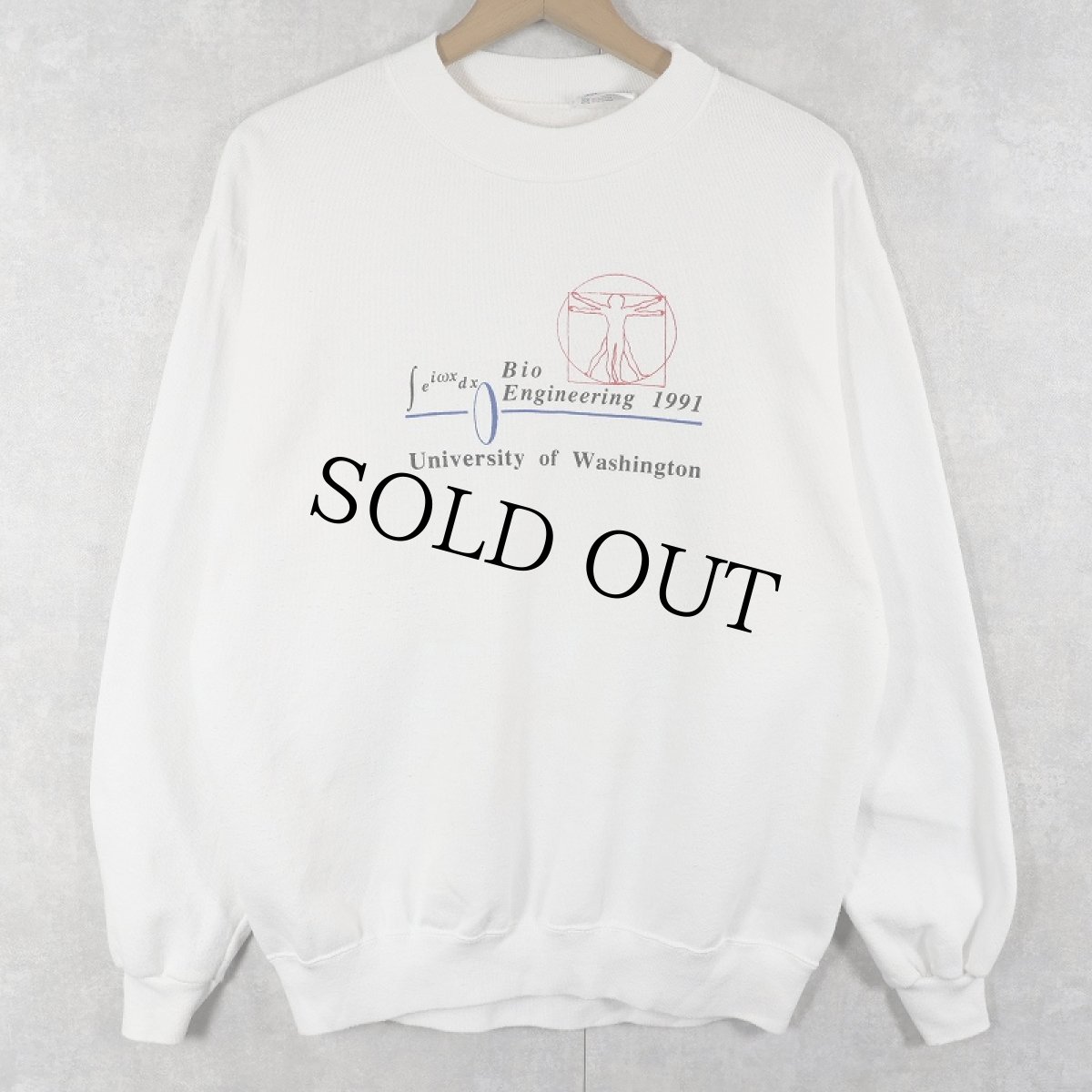 画像2: 90's Hanes USA製"Bio Engineering 1991..." プリントスウェット L (2)