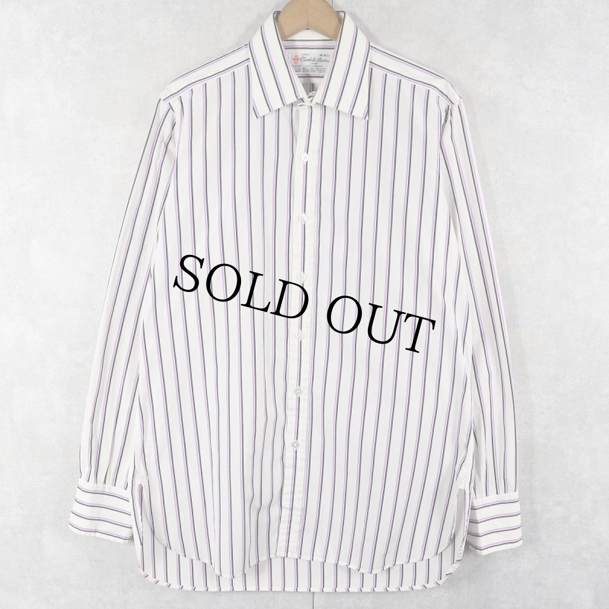 画像1: 90's Turnbull&Asser ENGLAND製 ストライプ柄 コットンシャツ  (1)