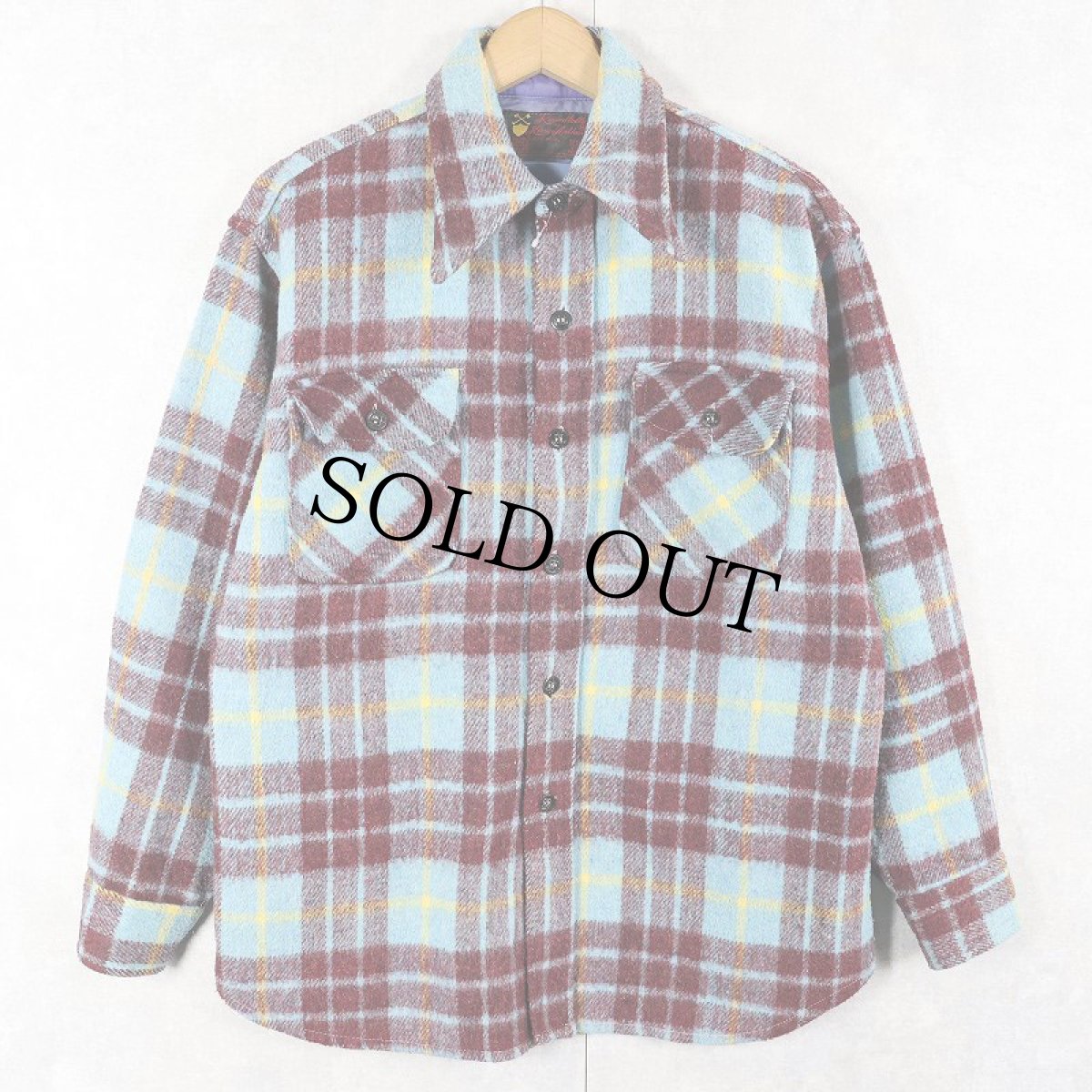 画像1: 70〜80's Roundtable by King Arthur チェック柄 ウール CPOシャツジャケット M (1)