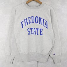 画像1: 90's Champion REVERSE WEAVE USA製 "FREDONIA STATE" プリントスウェット L (1)