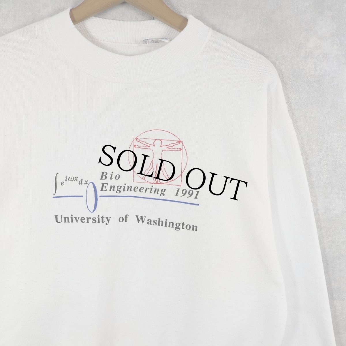 画像1: 90's Hanes USA製"Bio Engineering 1991..." プリントスウェット L (1)