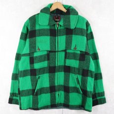 画像1: 60〜70's JOHNSON バッファローチェック柄 ウールマッキーノジャケット SIZE44 (1)