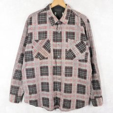 画像1: 70〜80's チェック柄 プリントネルシャツ (1)