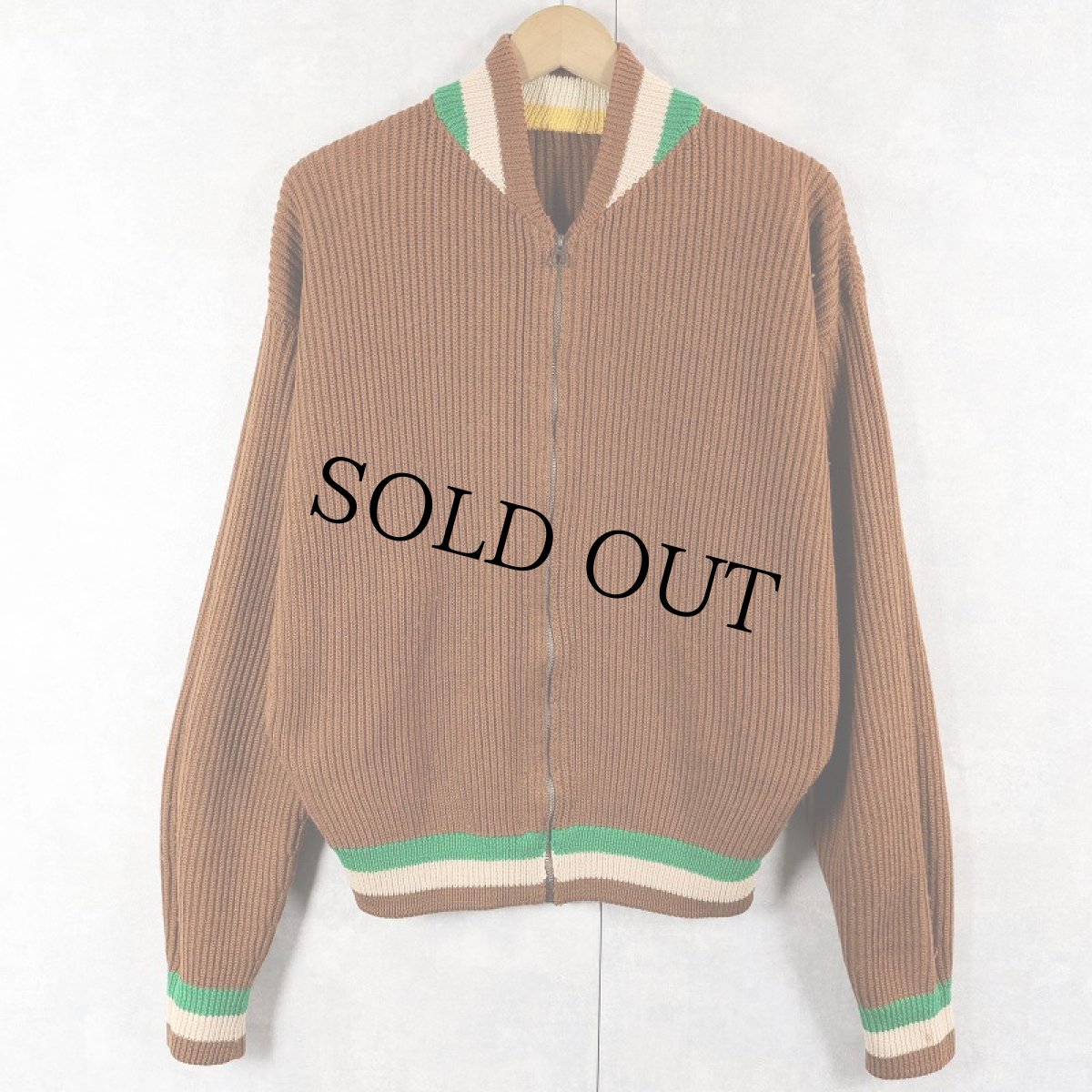 画像2: 〜60's リバーシブル ウールニットジップジャケット (2)