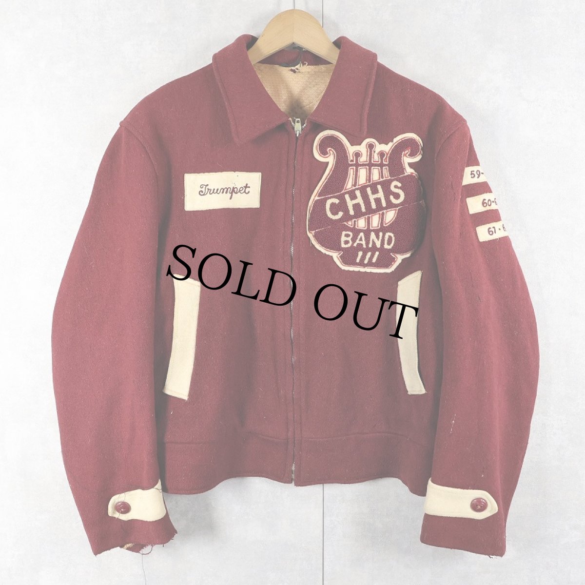 画像1: 60's BUTWIN USA製 パッチ付き ウールスタジャン  (1)