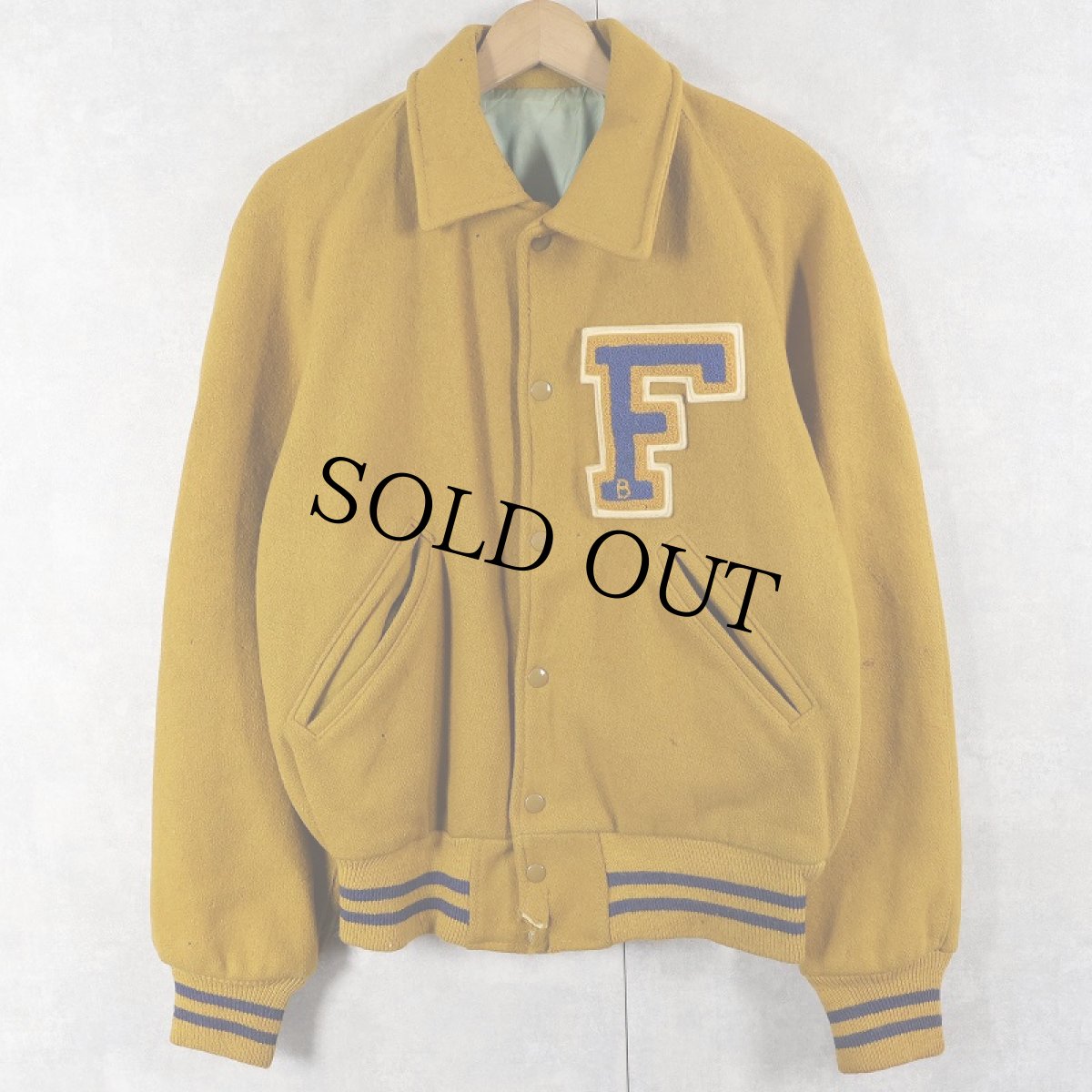 画像1: 50〜60's パッチ付き メルトンウールスタジャン (1)