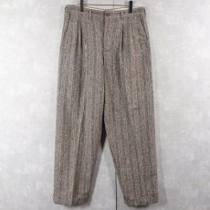 画像2: 60's カラーネップ混 2タック ウールツイードスラックス W32 (2)