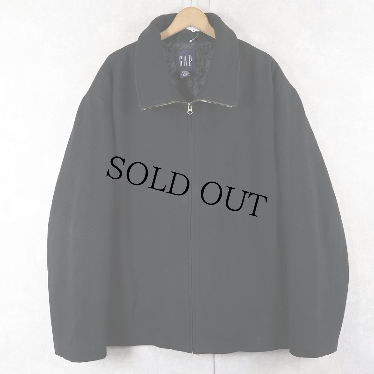 画像1: 90's GAP キルティングライナー メルトンウールジャケット BLACK L (1)