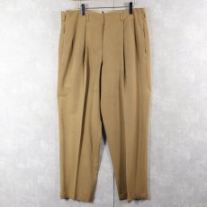 画像1: 40〜50's コの字エンド 2タック ウールスラックス W31 (1)