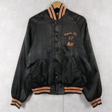 画像2: 〜70's "Captain Ed's 57 Racing Jeam" 中綿入り サテンレーシングジャケット BLACK (2)
