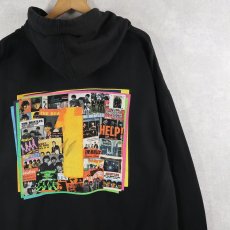 画像1: 2000's THE BEATLES ロックバンド プリントジップパーカー BLACK XXL (1)