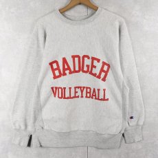 画像1: 80's Champion REVERSE WEAVE トリコタグ USA製 "BADGER VOLLEYBALL" プリントスウェット L (1)