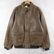 画像1: L.L.Bean "A-2 TYPE" フライトレザージャケット BROWN XL (1)