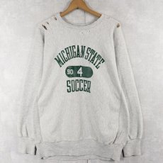 画像1: 90's Champion REVERSE WEAVE USA製 "MICHIGAN STATE SOCCER" プリントスウェット XL (1)