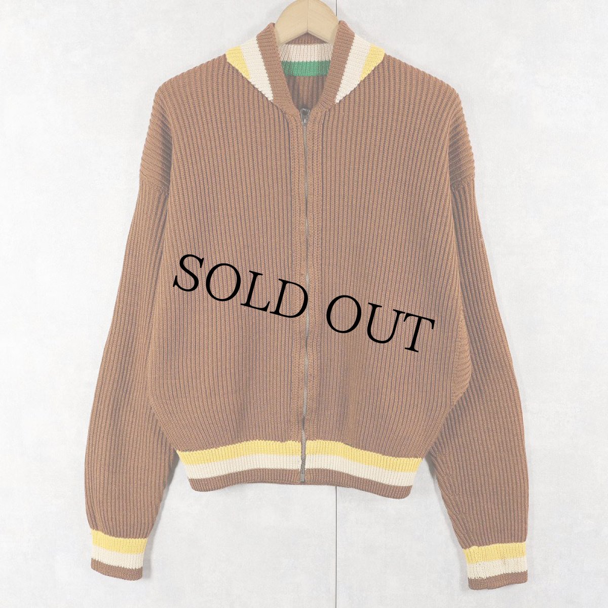 画像1: 〜60's リバーシブル ウールニットジップジャケット (1)