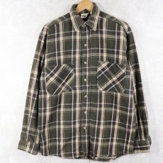 画像1: 90's FIVE BROTHER チェック柄 ヘビーネルシャツ S (1)