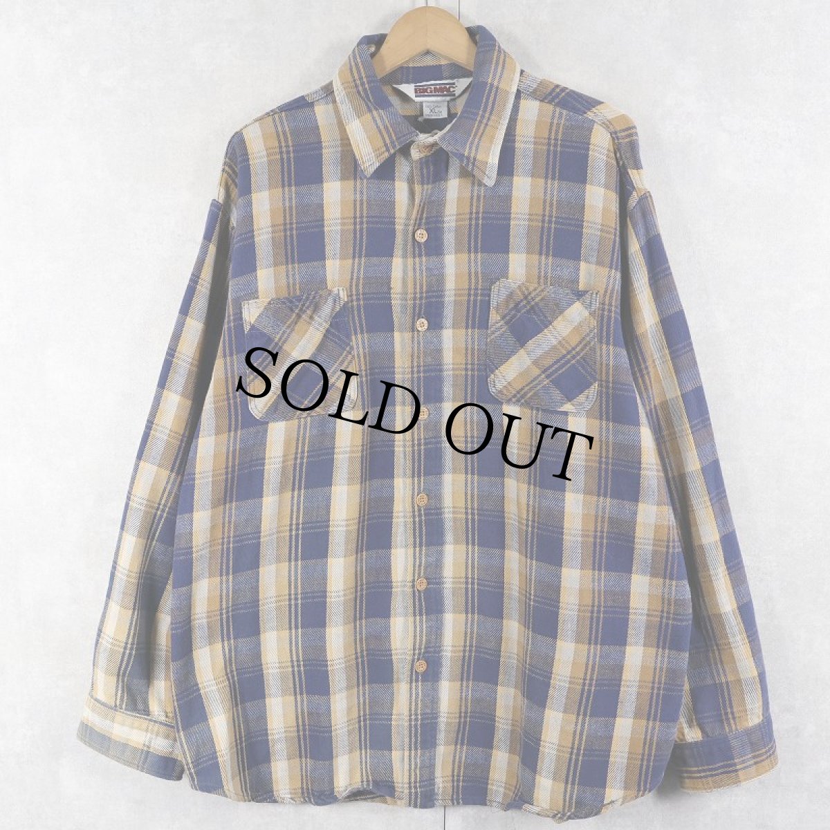 画像1: 80's BIG MAC USA製 チェック柄 ヘビーネルシャツ XL (1)