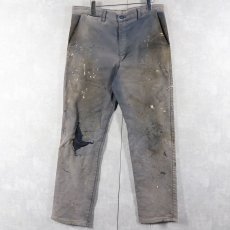 画像1: 〜90's AUSTRALIA製 ペンキペイント モールスキンワークパンツ W35 (1)