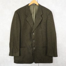 画像1: 90's GIORGIO ARMANI ITALY製 ヘリンボーン織り ウール×シルク テーラードジャケット SIZE42 (1)