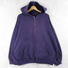 画像1: 90's GAP ハーフジップ スウェットフーディー NAVY XL (1)