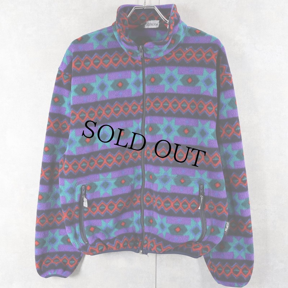 画像1: 90's BLACK DIAMOND USA製 "POLARTEC" ネイティブ柄 フリースジップジャケット M (1)