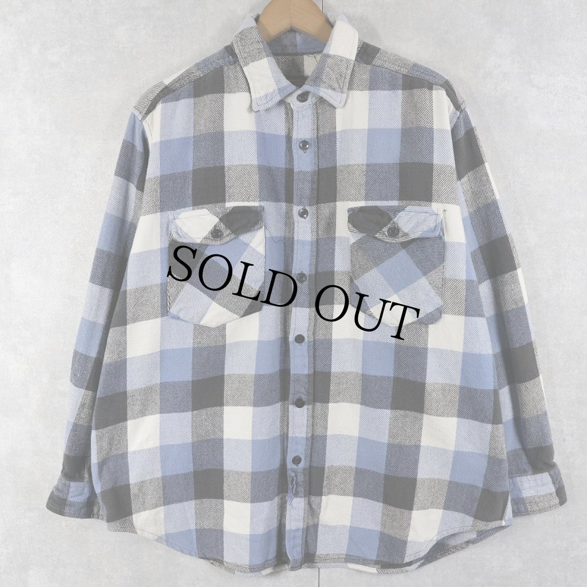 画像1: OPEN COUNTRY ブロックチェック柄 ヘビーネルシャツ L (1)