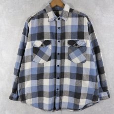 画像1: OPEN COUNTRY ブロックチェック柄 ヘビーネルシャツ L (1)