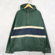 画像1: 90's OLD NAVY ボーダー柄 コットンアノラックパーカー XL (1)