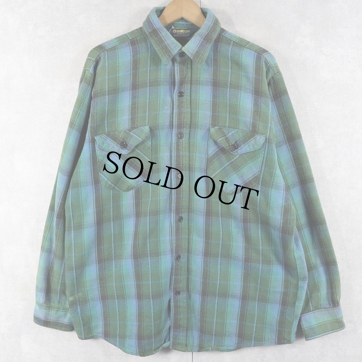 画像1: 80's OSH KOSH チェック柄 ヘビーネルシャツ (1)
