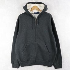 画像1: POLO Ralph Lauren ロゴ刺繍 スウェットジップパーカー L (1)