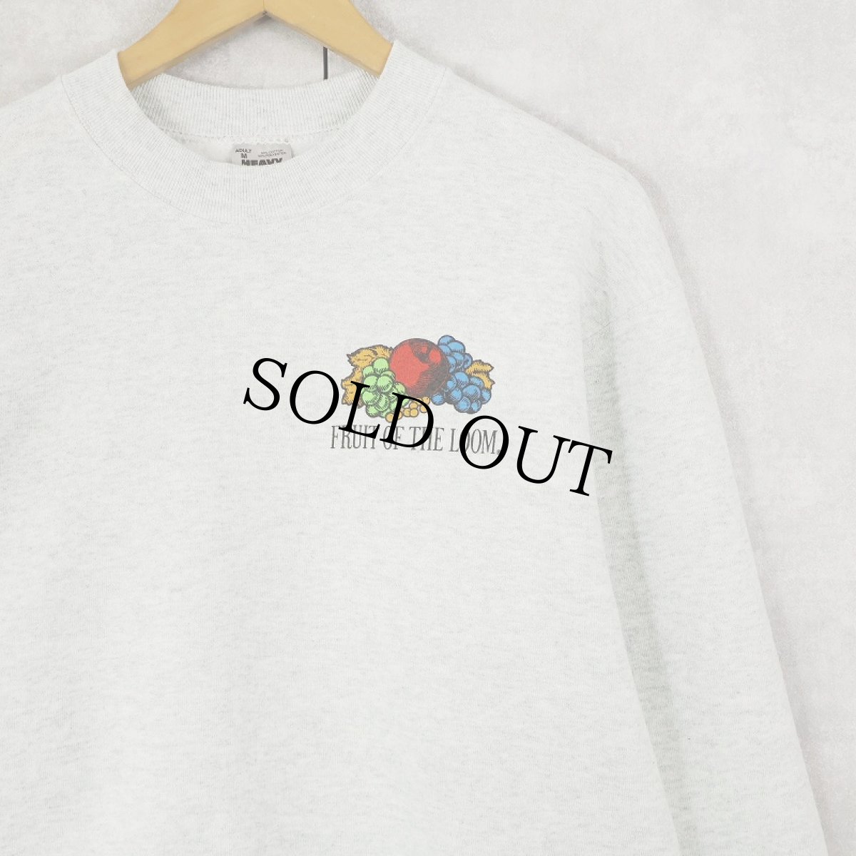 画像1: 90's FRUIT OF THE LOOM USA製 "HEAVY" ロゴプリントスウェット M (1)