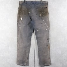 画像2: 〜90's AUSTRALIA製 ペンキペイント モールスキンワークパンツ W35 (2)