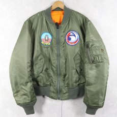 画像1: 民間品 ALPHA INDUSTRIES,INC. MA-1 パッチ付き フライトジャケット MEDIUM (1)