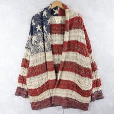 画像1: Ralph Lauren DENIM&SUPPLY 星条旗柄 ニットガウン XL (1)