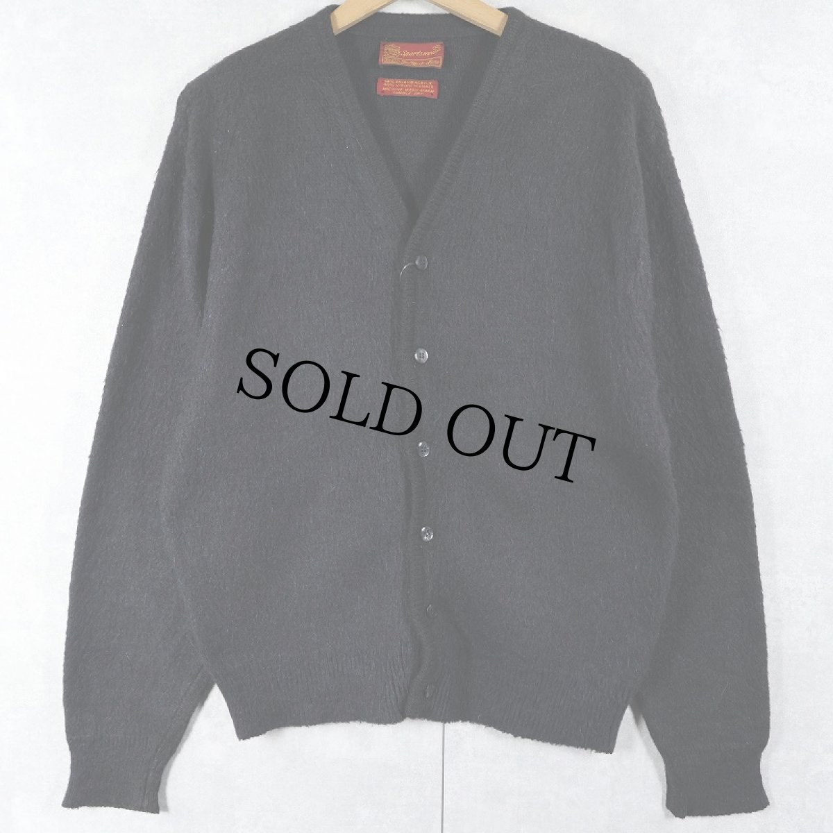 画像1: 60's Sears KINGS ROAD モヘアニットカーディガン BLACK M (1)