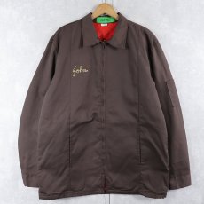 画像2: 80's RED KAP USA製 チェーン刺繍 ワークジャケット BROWN L (2)