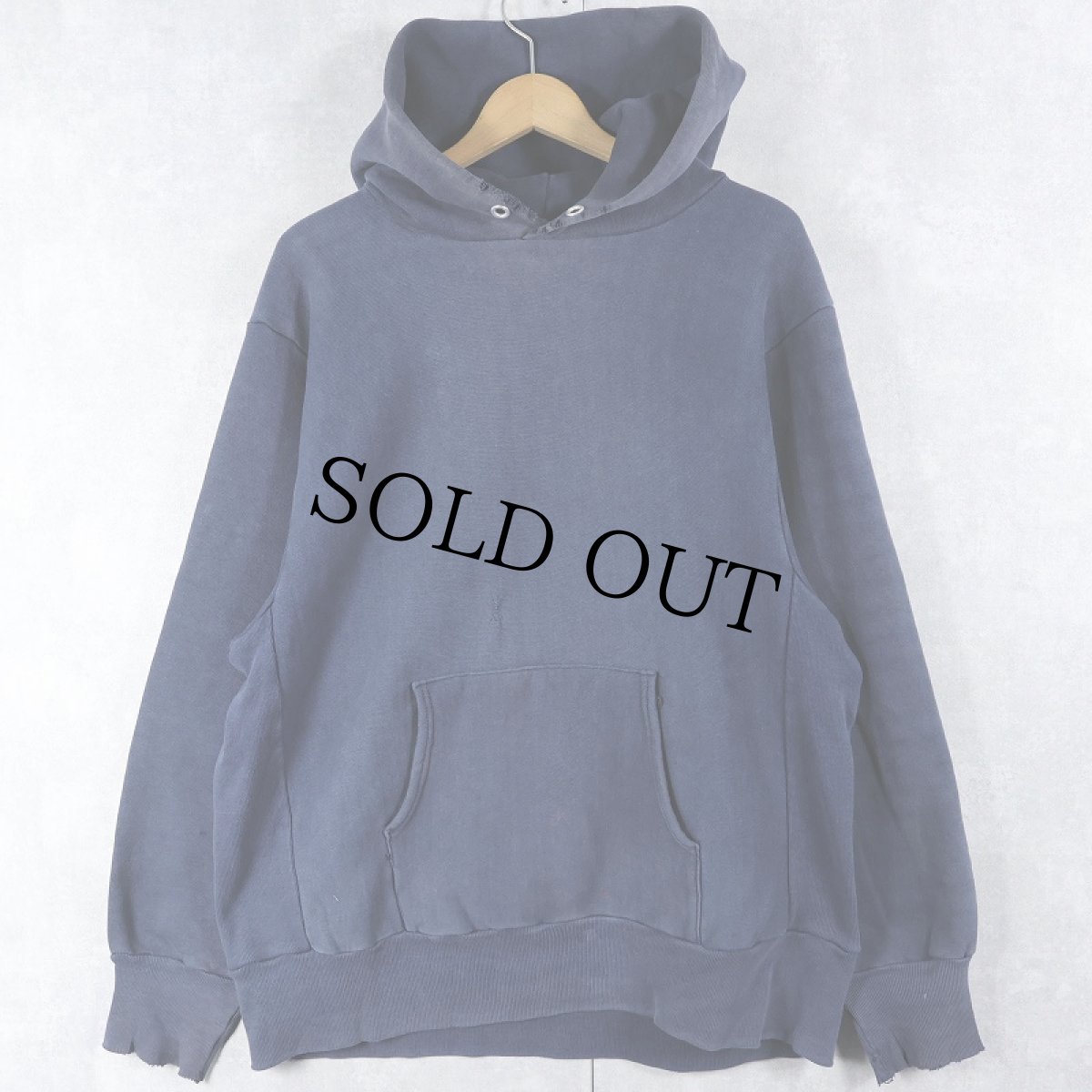 画像1: 80's Champion REVERSE WEAVE トリコタグ USA製 内縫い 目無し スウェットフーディー NAVY L (1)