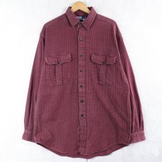 画像1: POLO Ralph Lauren "SIERRA" 千鳥格子柄 猫目ボタン ヘビーネルシャツ M (1)