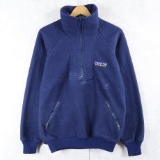 画像1: 80's Patagonia デカタグ ハーフジップ フリースジャケット NAVY M (1)