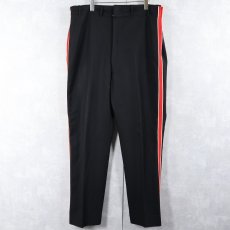 画像3: 50〜60's サイドアジャスタ付き サイドライン ウールセレモニーパンツ BLACK W38-43 (3)